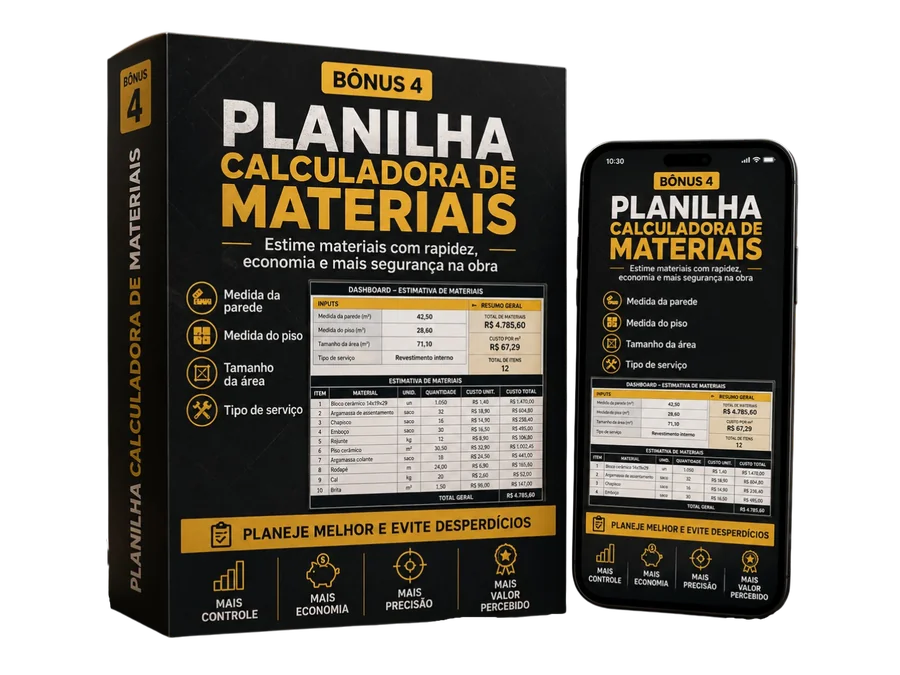 BONUS 4: Planilha calculadora de materiais
